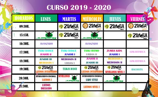 Noticia Tabla actividades curso 2019/2020